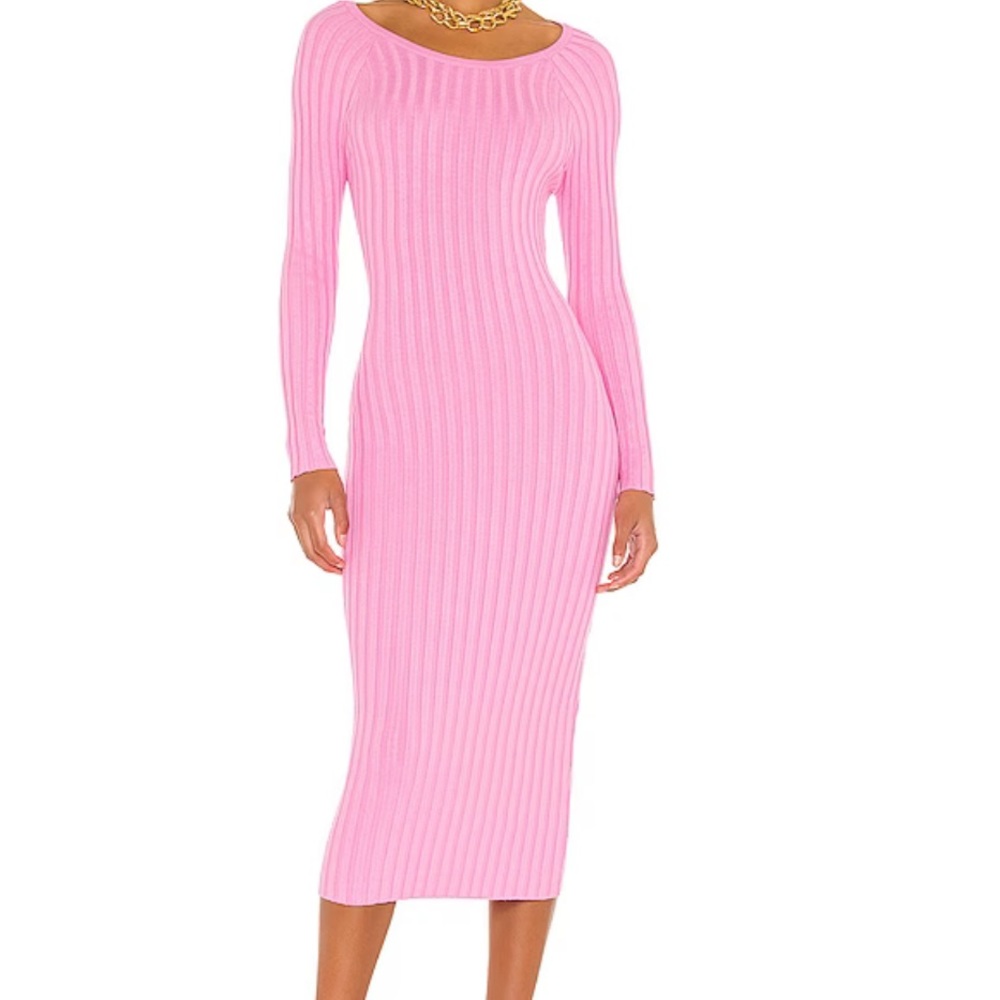 Revolve pink open back dress